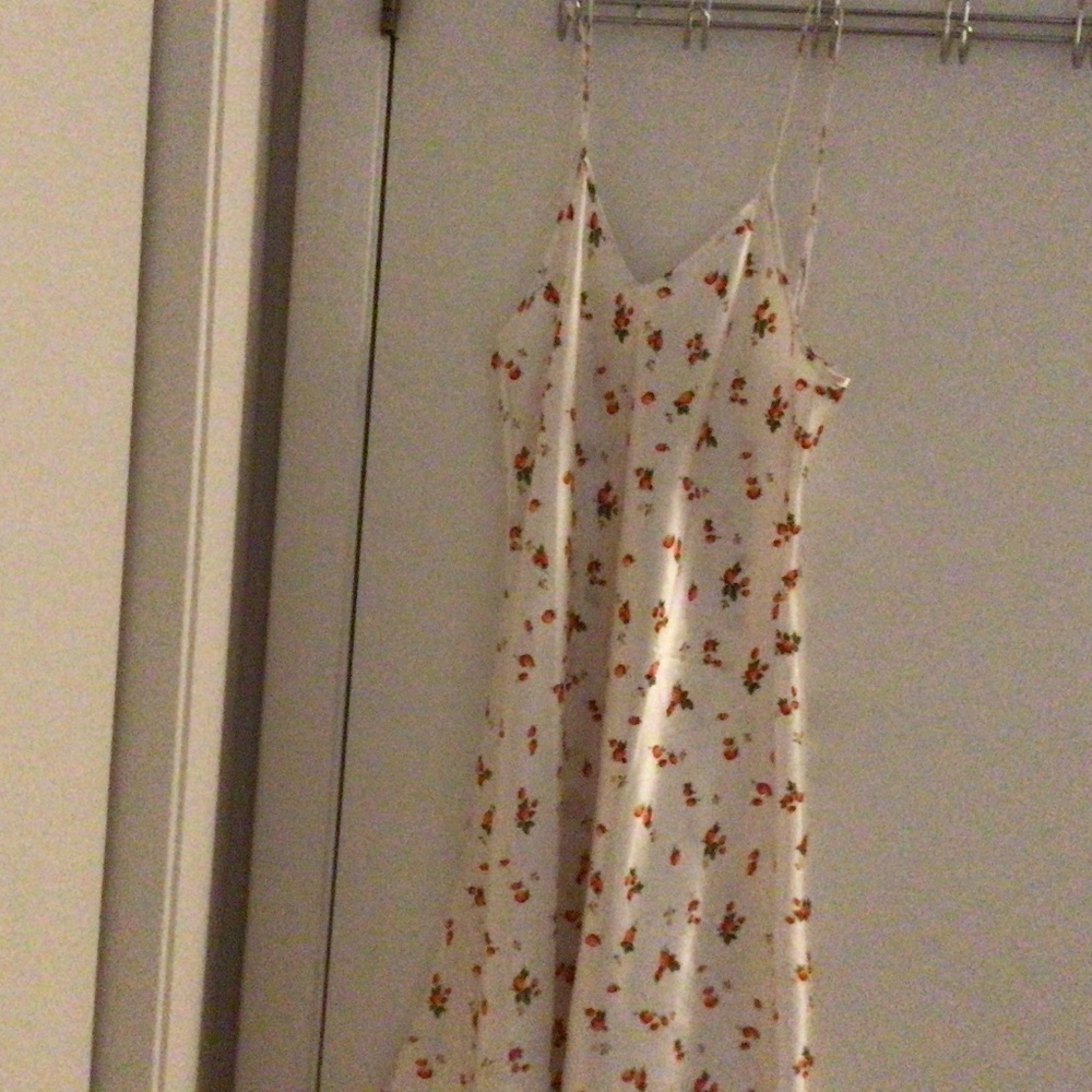 Vintage White Sleeping wear with Yellow flowers and Strawberries